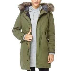 TNA Brittania Parka Size S Army Green